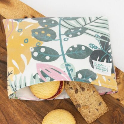 tropical leaves snack bag