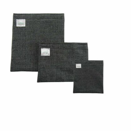 black linen snacks bag set