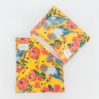 snack bag set birds organic cotton