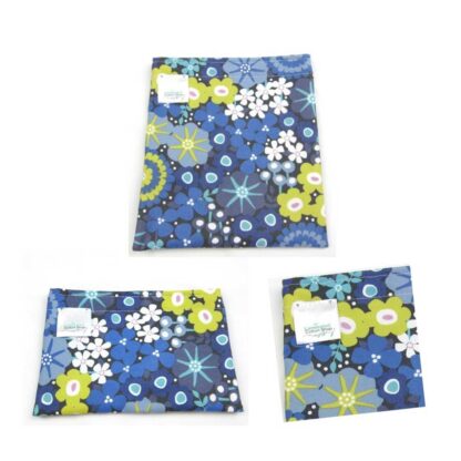 blue flowers snack bag set