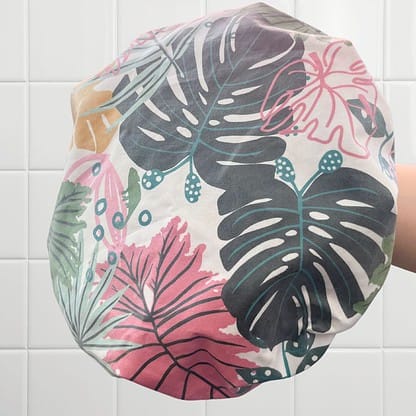 Shower Cap Tropical Monstera Leaves - Image 4