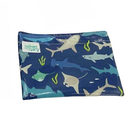 sharks snack bag laminated cotton